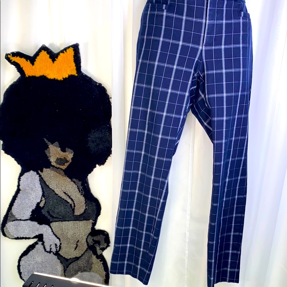 Banana Republic Blue and White Straight Leg Pants
